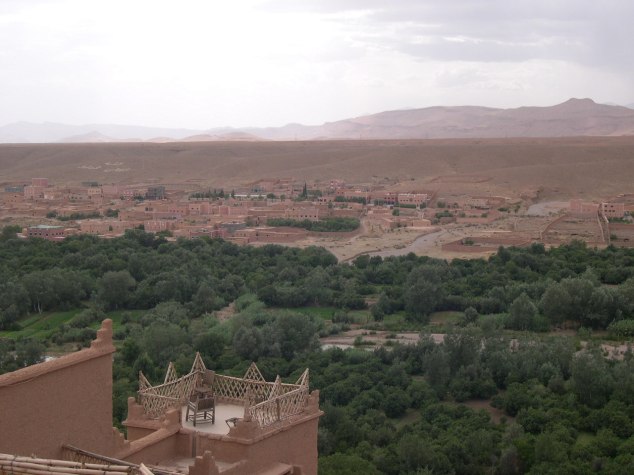 vue d'un village et d'une palmeraie
